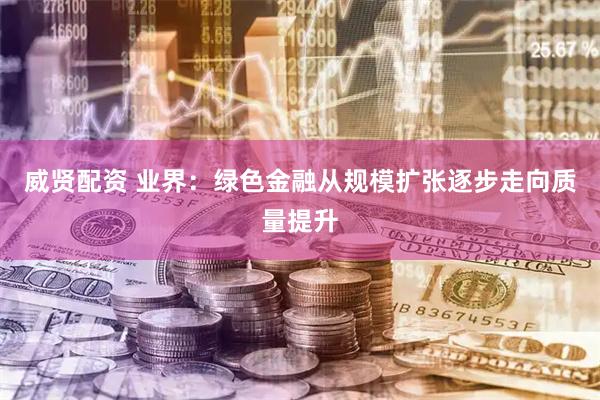 威贤配资 业界：绿色金融从规模扩张逐步走向质量提升